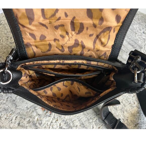 NWOT Aimee Kestenberg All For Love Saddle Crossbody Black Leather Bag - Picture 8 of 16